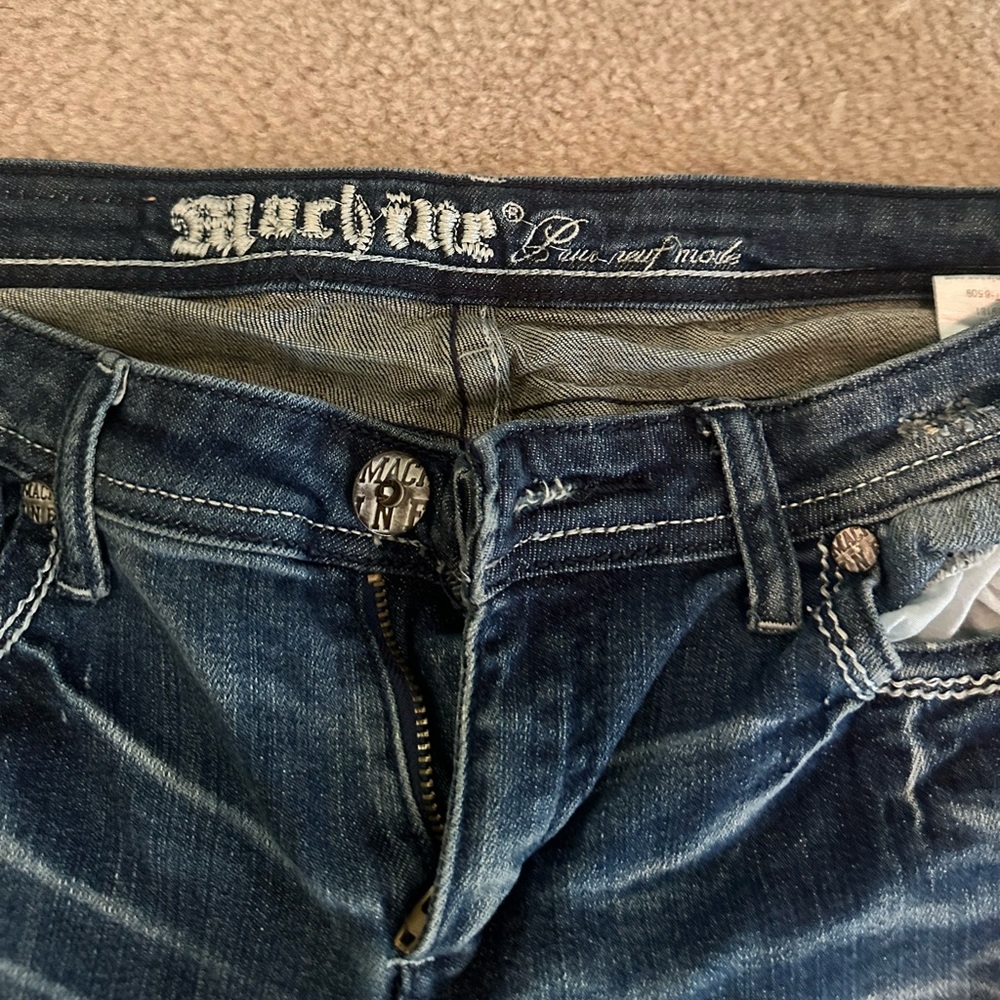Machine distressed, jeans, size 7 - Picture 5 of 7
